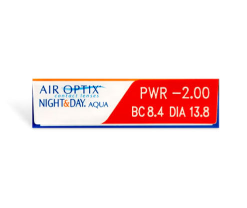 AIR OPTIX Night & Day Aqua Contact Lenses (6 Pack) - Monthly Disposable for Extended Wear & Comfort - Perfect for Travel, Work & Active Lifestyles