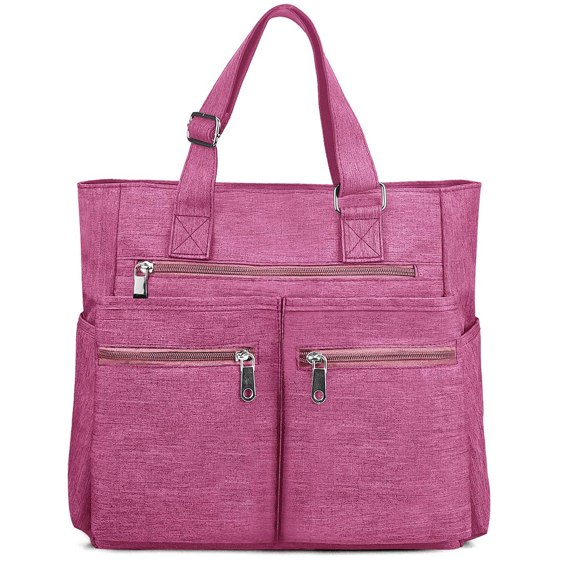 Waterproof Canvas Tote Bag with Multiple Pockets - Durable Nylon Shoulder Bag for Laptop, Work & Travel - Perfect Teacher Purse & Unisex Handbag for Women & Men - Ideal for Office, School, Shopping & Daily Commute