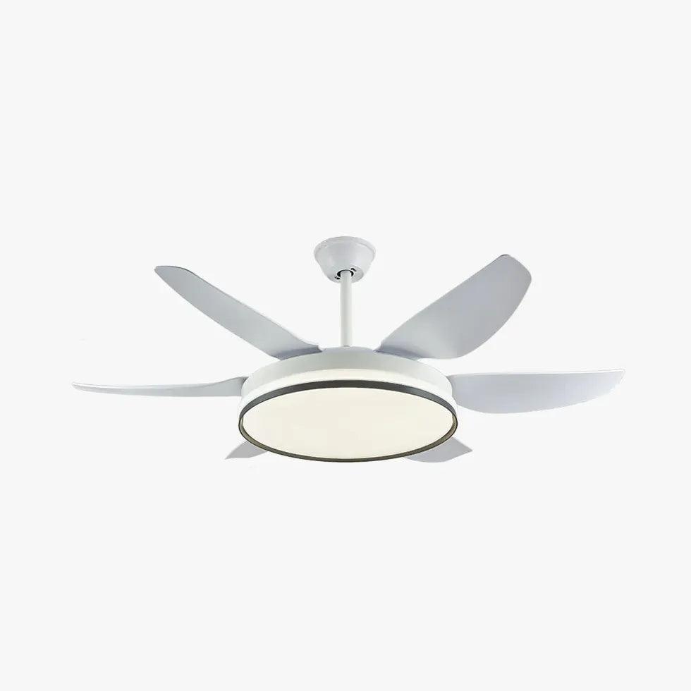 6-Blade Modern Minimalist LED Ceiling Fan with Light - Perfect for Bedroom, Living Room & Office Cooling and Lighting