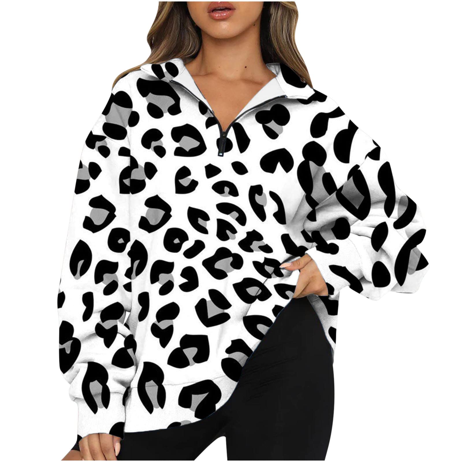 Women's Fall Tops 2023 - Long Sleeve Crewneck Color Block Striped Sweatshirt | Dressy Casual Pullover Blouse | Comfy Office Wear & Weekend Outfits