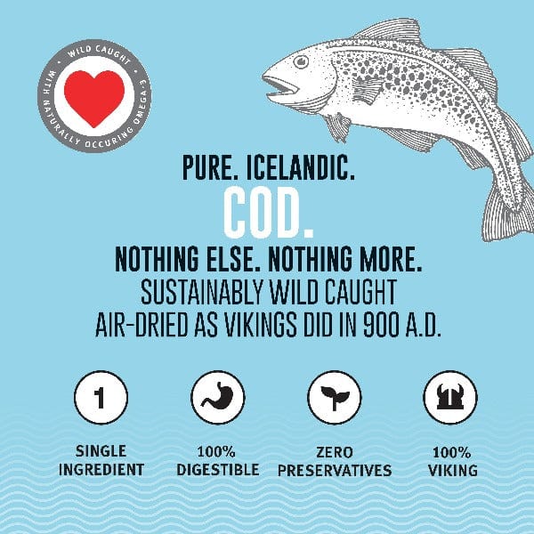 Premium Icelandic Cod Fish Chips - All-Natural Dog Treats for Training & Rewards | High-Protein, Grain-Free Snacks for Small & Large Dogs | Perfect for Outdoor Adventures & Indoor Playtime
