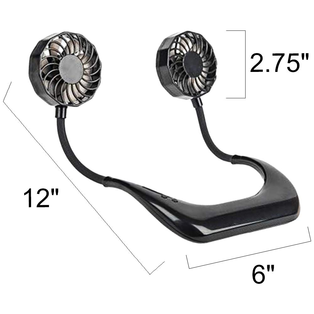 ArtCreativity Hands-Free Light-Up Neck Fan - Portable Battery-Operated Personal Cooling Fan with LED Effects for Kids & Adults - Perfect for Outdoor Sports, Travel, Summer Heat Relief - Great Birthday/Holiday Gift