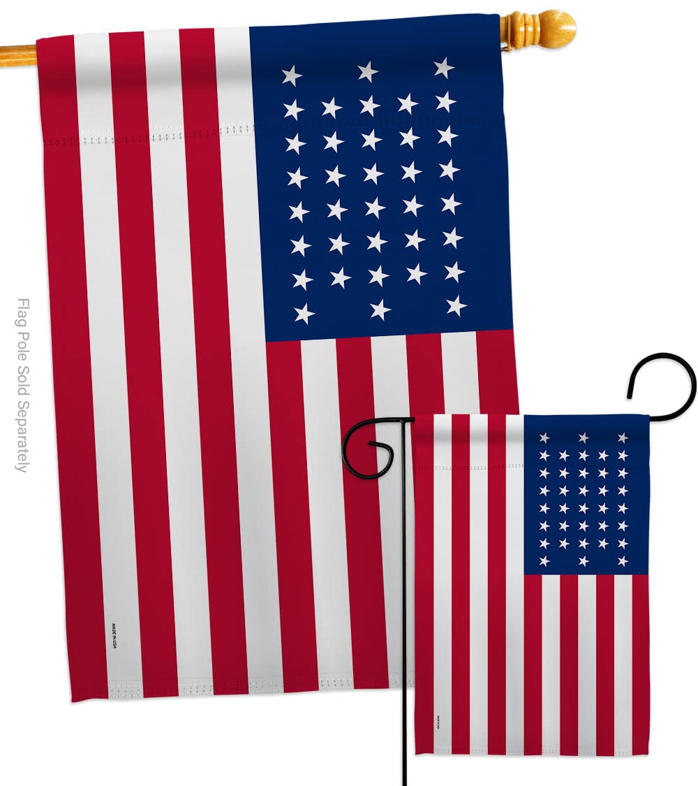 Vintage Americana Old Glory US Flag Set - Double-Sided 28x40 Inch Garden & Yard Banner - Made in USA Patriotic Home Decor for Porch, Lawn & Outdoor Events
