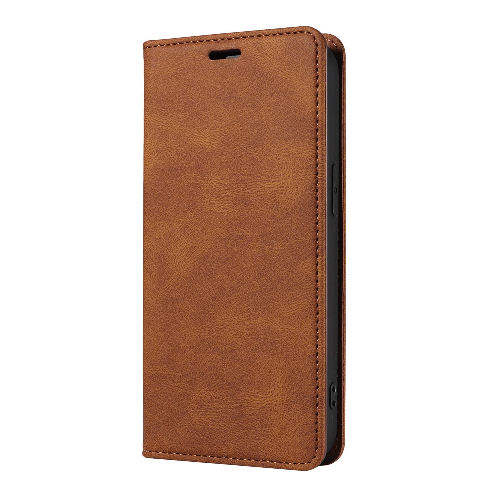 Premium PU Leather Magnetic Flip Case for Samsung Galaxy S24 Ultra/S24 Plus/S24 - Slim Wallet Cover with Card Slots & Invisible Stand (Brown) - Perfect for Work, Travel & Everyday Protection