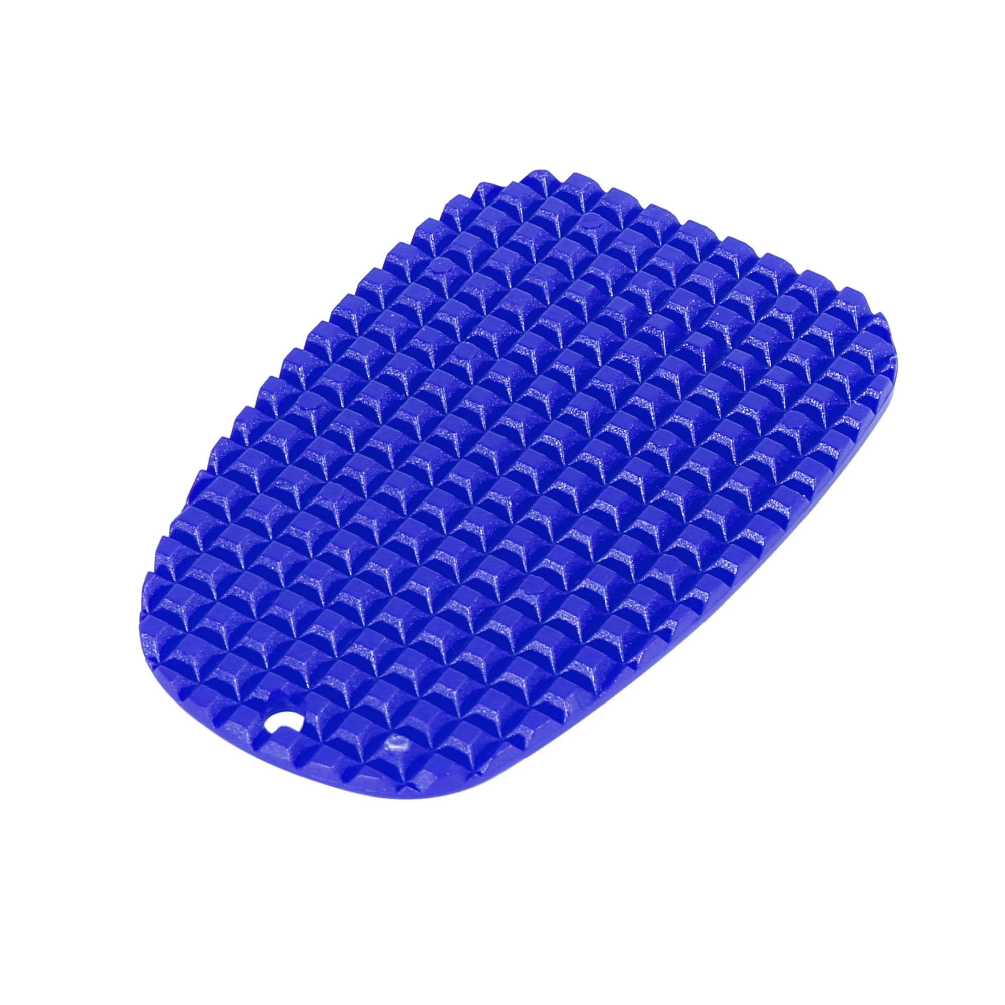 F FIERCE CYCLE Motorcycle Kickstand Pad - Heavy Duty Support Plate for Parking Stand, Side Stand Extension (Blue) - Prevent Sinking on Soft Ground, Ideal for Dirt Bikes & Cruisers