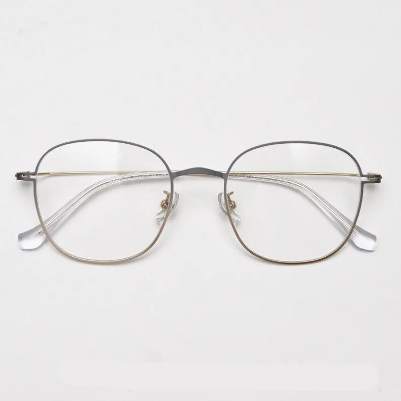 CCspace Unisex Full Rim Oval Square Titanium Eyeglasses - Lightweight Durable Frame for Men & Women - Perfect for Reading, Work & Daily Wear (Model 300722)