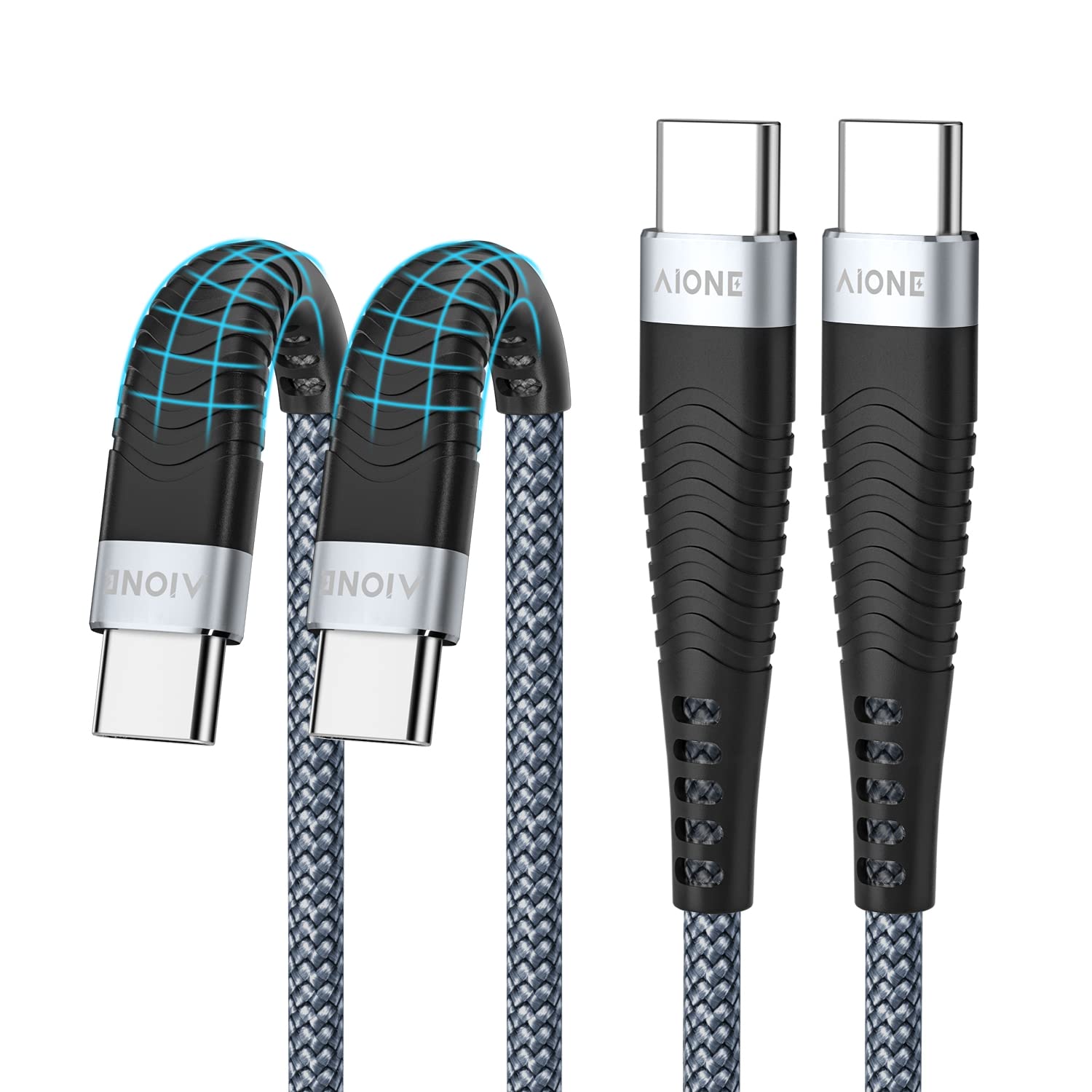 2-Pack 3ft USB C to USB C Fast Charging Cable - 60W PD Power Delivery for iPad Pro 2020/Air 4/Mini 6, MacBook Pro/Air, Samsung Galaxy S22/S21/S20 Ultra - Perfect for Home, Office & Travel Charging