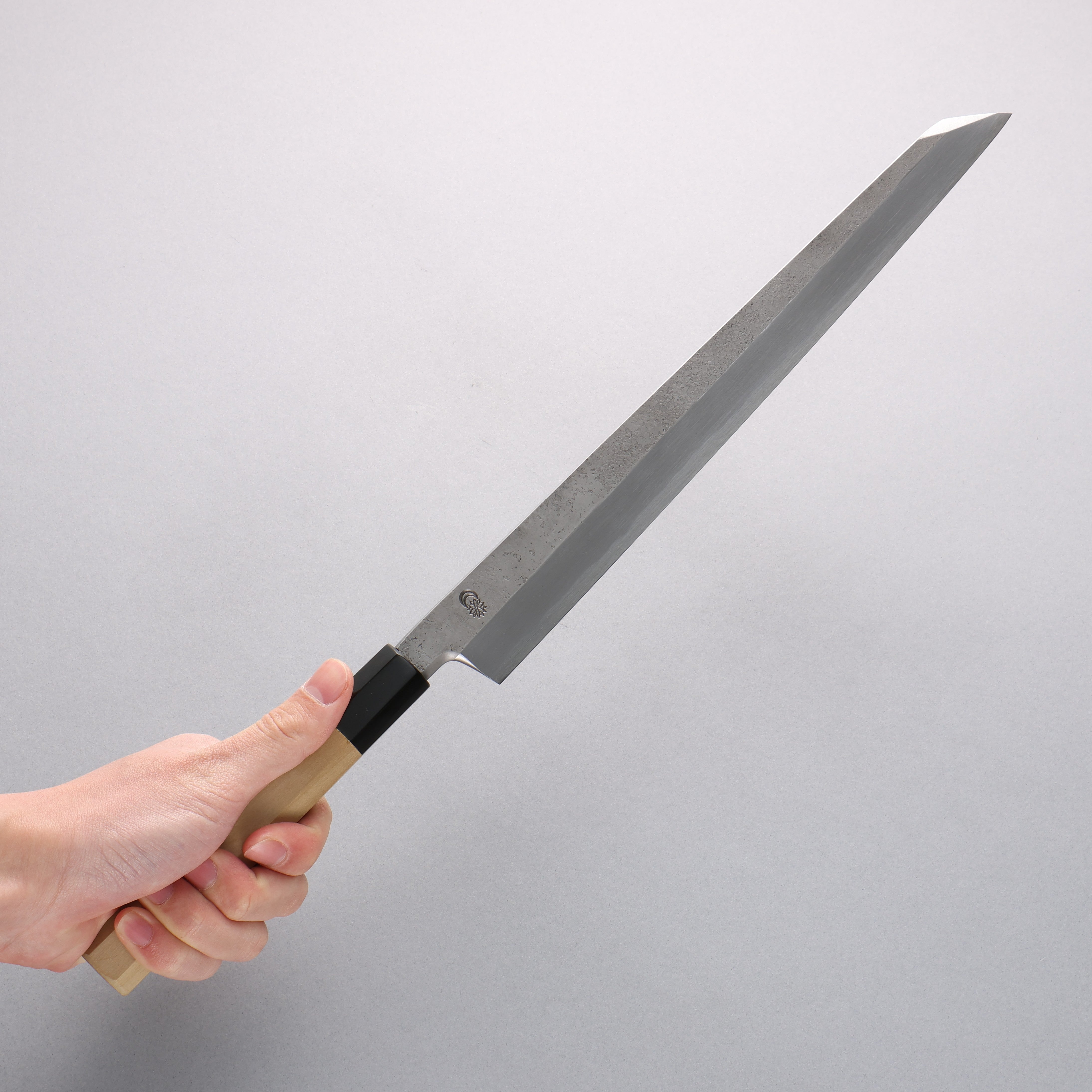 Premium Kikuzuki White Steel No.2 Nashiji Kiritsuke Yanagiba 300mm Japanese Chef Knife with Magnolia Handle - Perfect for Sushi, Sashimi & Precision Meat Slicing