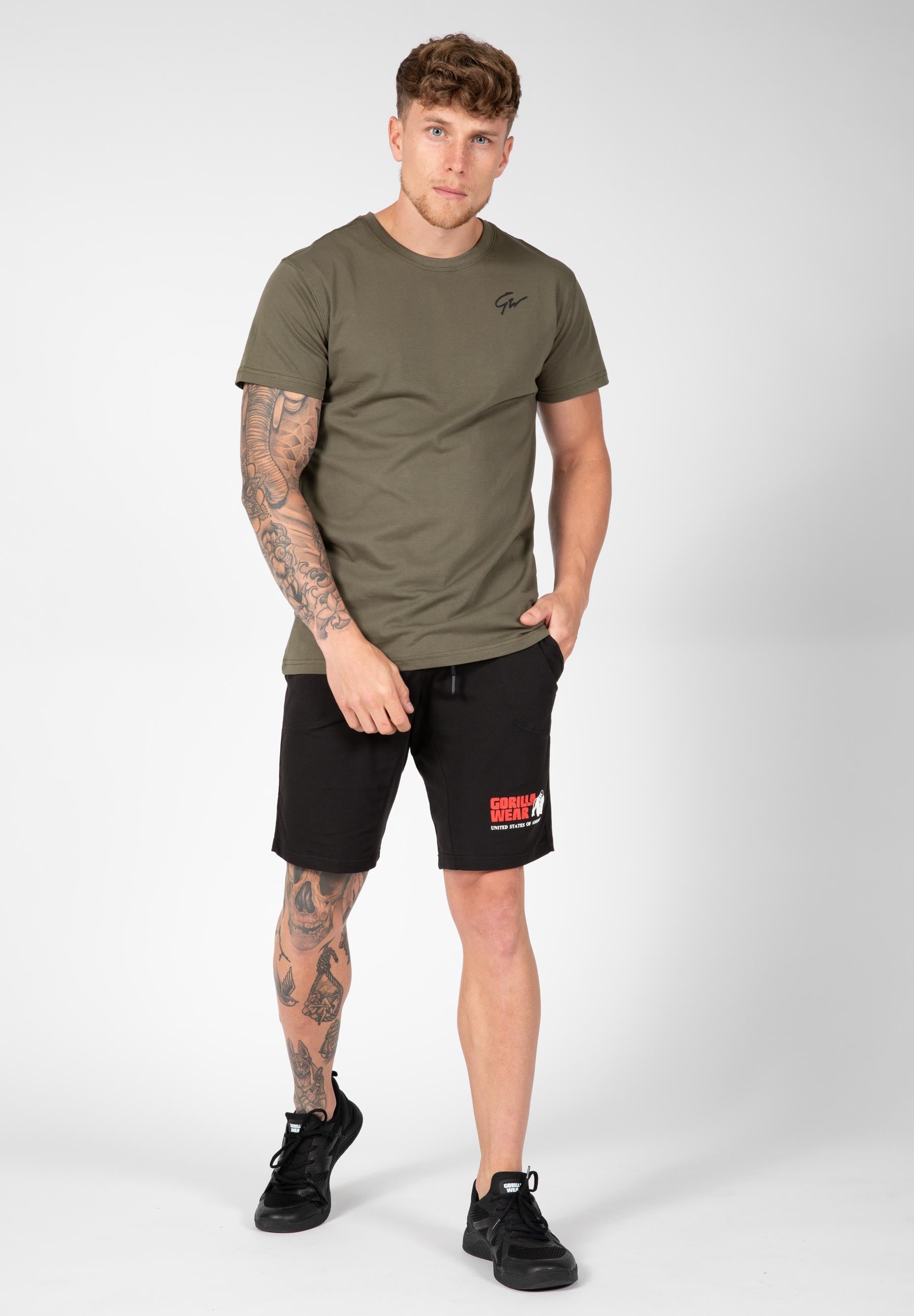Men's Army Green Johnson T-Shirt - Comfortable Cotton Tee for Casual Wear, Outdoor Activities & Everyday Style