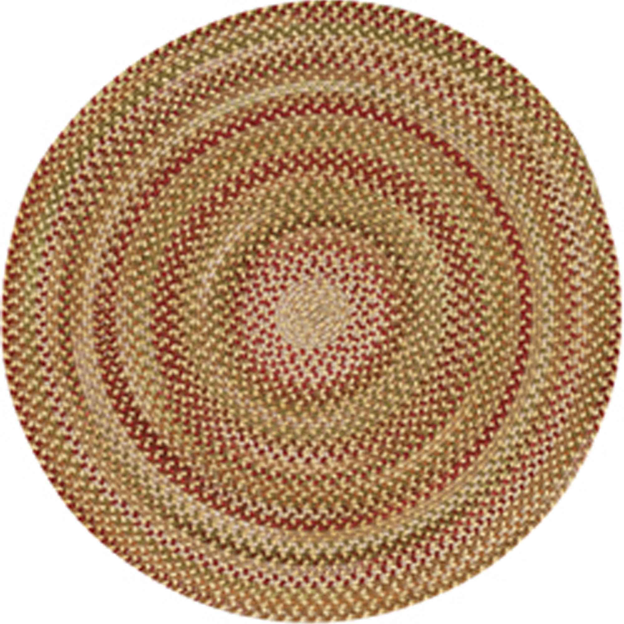 Capel Rugs Manchester Round Braided Chair Pad - 15 Inch Gold Accent Cushion for Dining Chairs, Kitchen Stools & Home Decor | Non-Slip Seat Cover for Comfort & Style