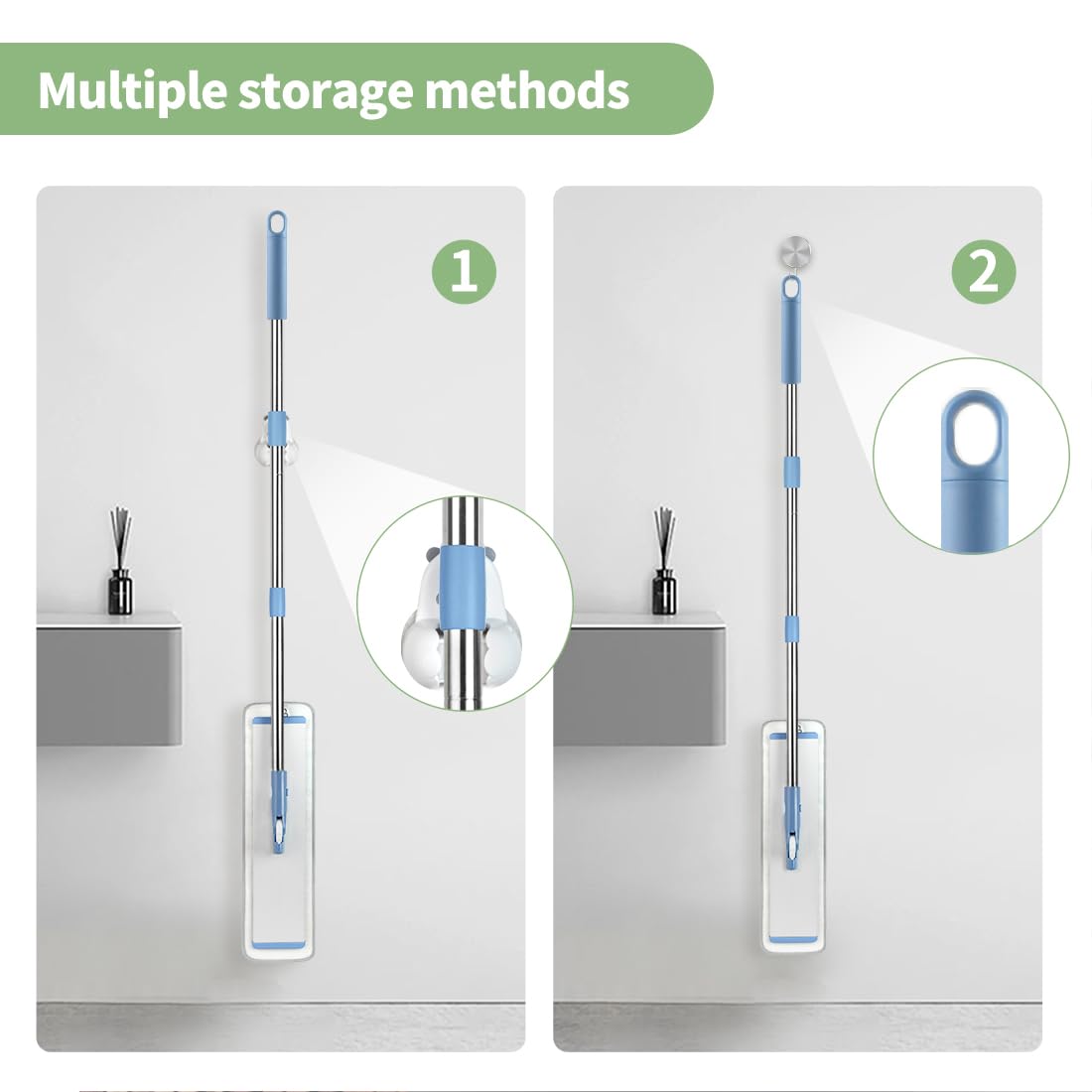 **CQT Commercial Flat Microfiber Floor Mop Cleaning System - 18