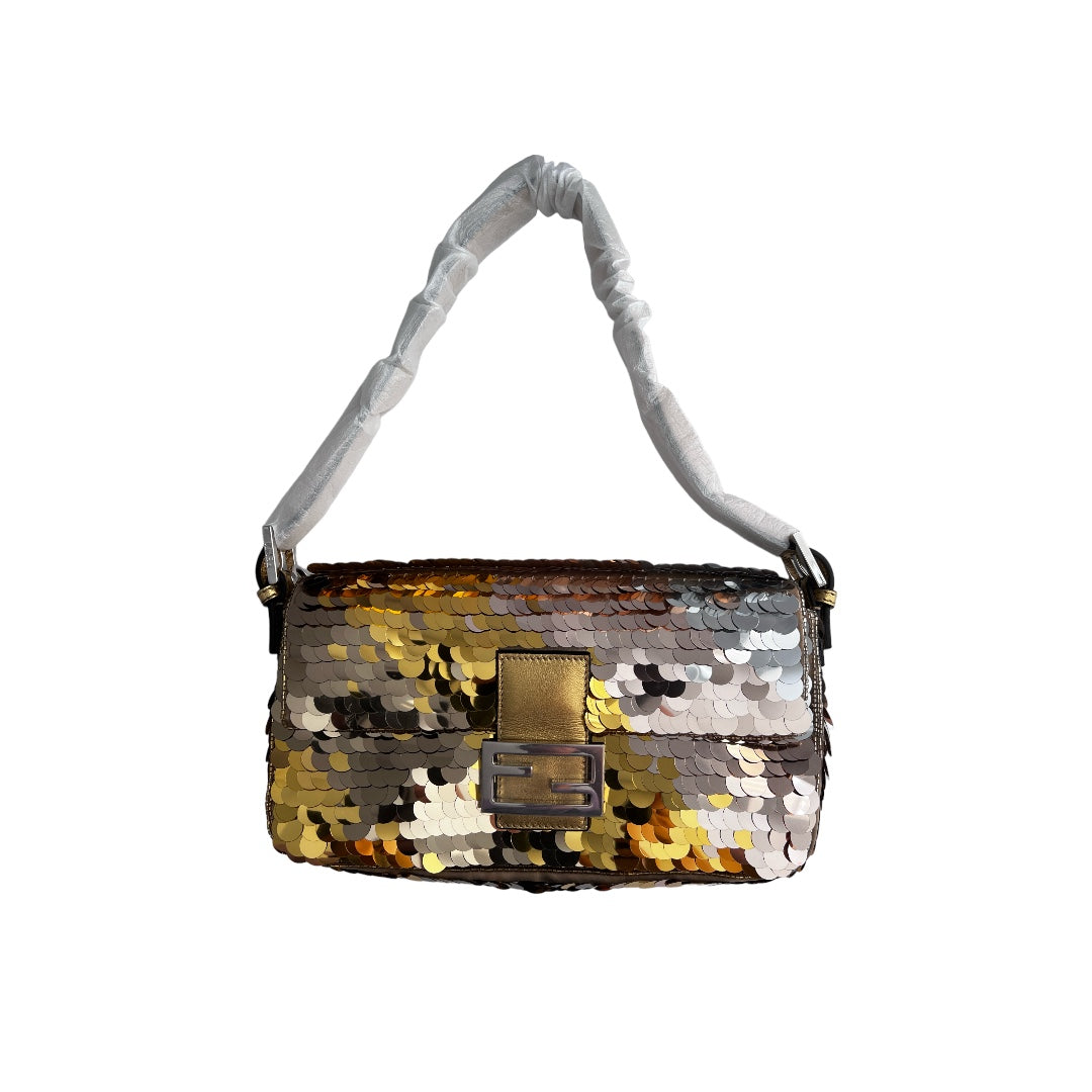 Fendi 1997 Baguette Bag with Sequin Paillettes - Luxury Shoulder Bag for Women, Perfect for Evening Parties & Special Occasions