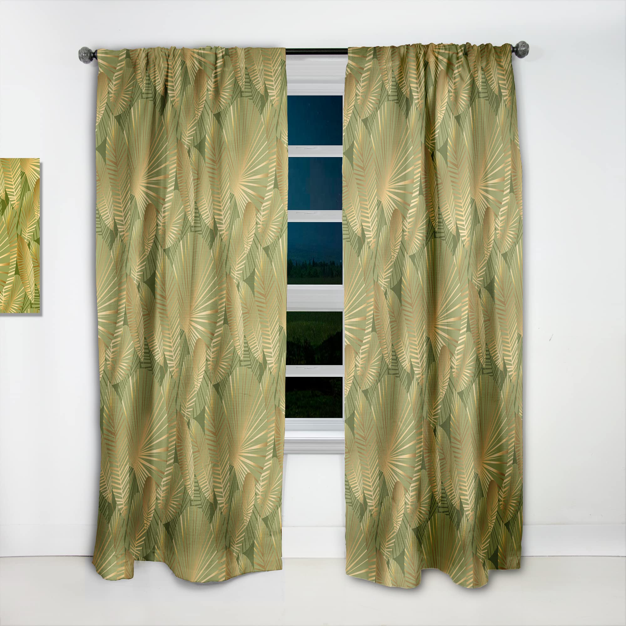 DesignQ 'Golden Leaves I' Thermal Insulated Curtain Panel - 52x90 Inches - Elegant Window Treatment for Bedroom & Living Room - Perfect for Energy Efficiency & Light Control