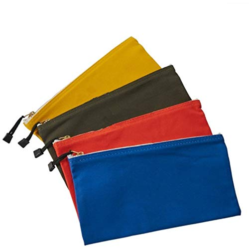 Heavy Duty 4-Pack Canvas Tool Bags with Zipper - Multi-Purpose Utility Pouch & Storage Organizer (12.5