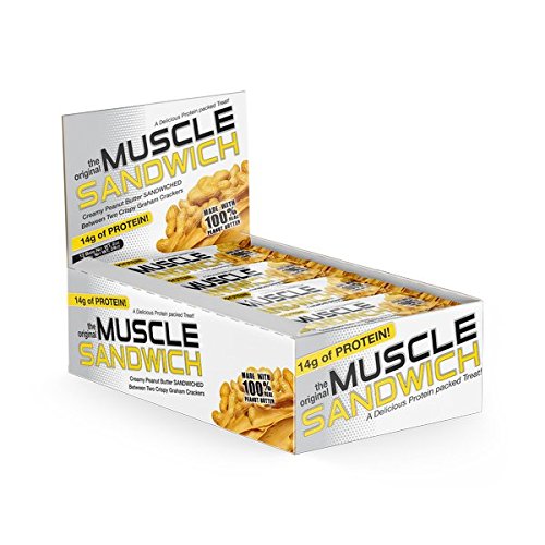 Muscle Foods Peanut Butter Graham Protein Bars - 2oz (12 Pack) | High Protein Snack for Bodybuilding, Workout Recovery & On-the-Go Energy
