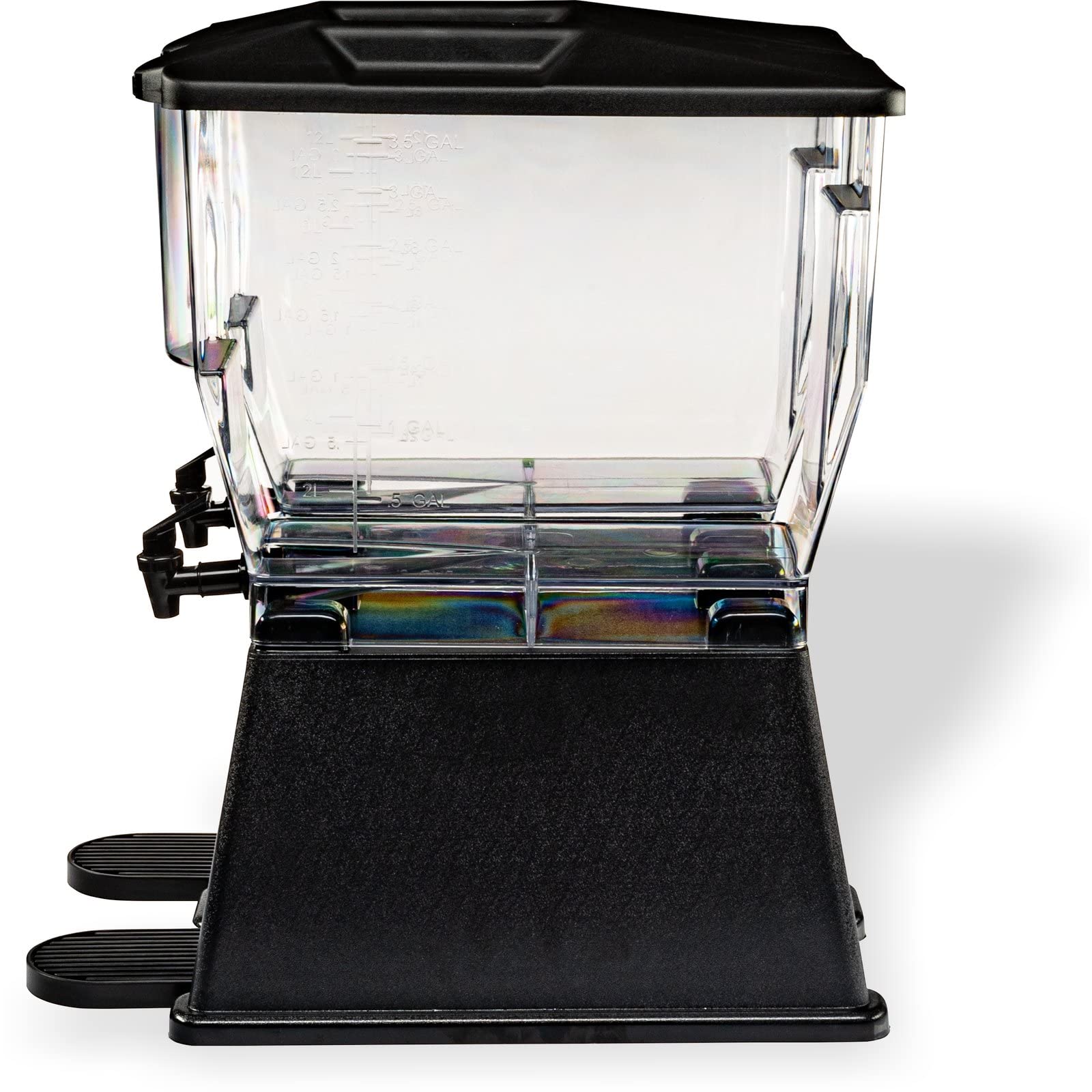 Carlisle FoodService 3.5 Gallon Black Polycarbonate Rectangular Drink Dispenser with Spigot - Perfect for Catering, Buffets, Restaurants & Parties | Commercial Beverage Server for Iced Tea, Lemonade & Punch