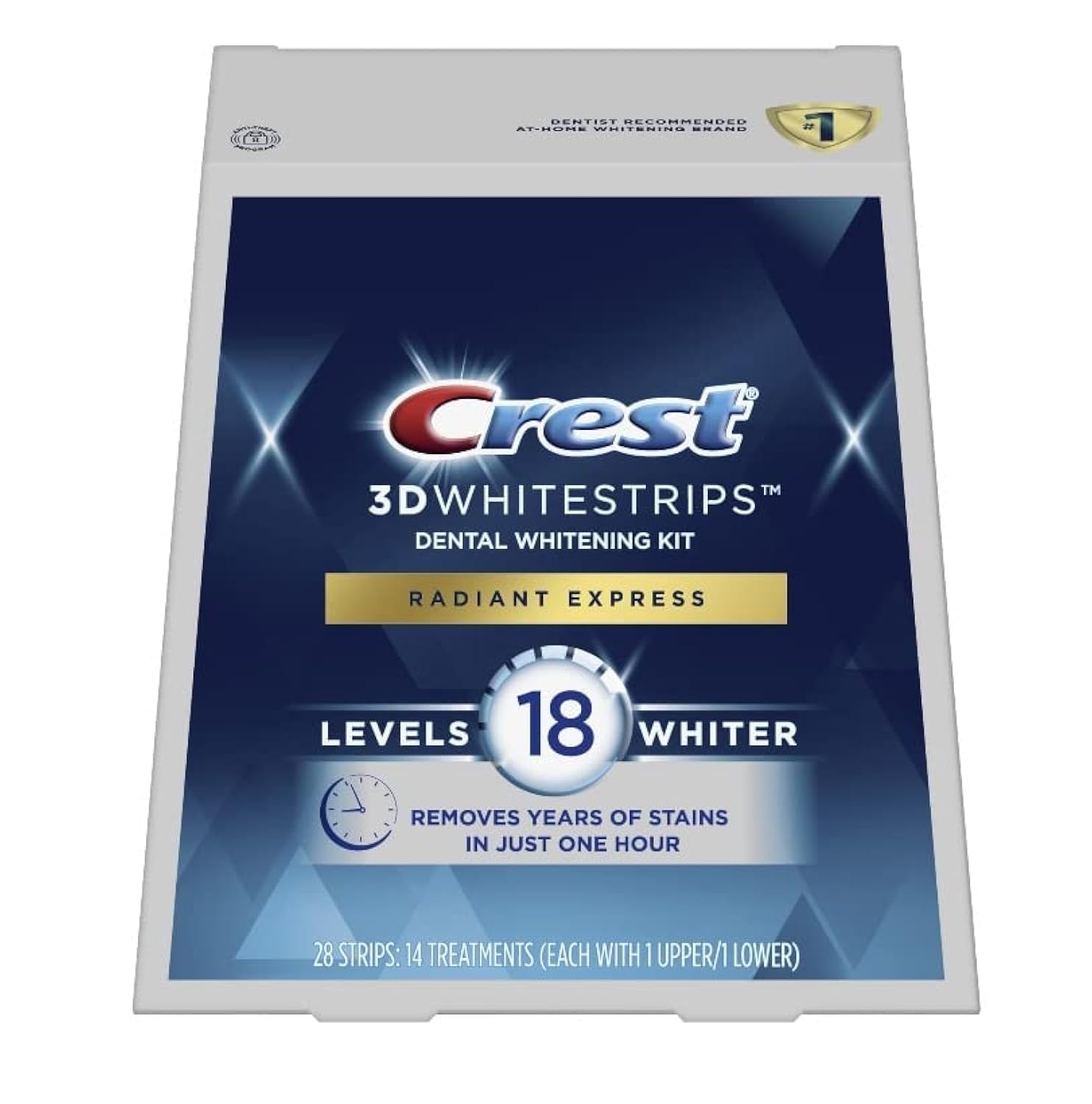 Crest 3DWhitestrips Radiant Express Teeth Whitening Kit - 14 Treatments for At-Home Use | Brighten Smile for Weddings, Job Interviews & Special Occasions