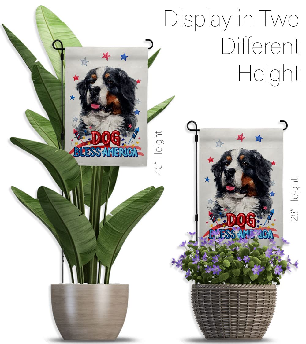 Patriotic Bernese Dog Garden Flag Set - Double-Sided Yard Decor for Pet Lovers