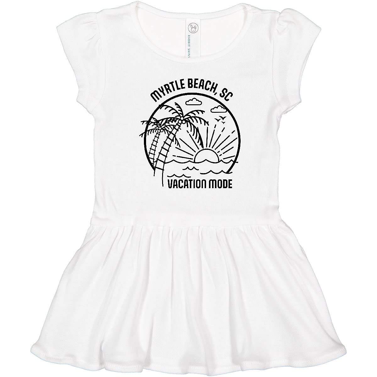Inktastic Summer Vacation Mode Myrtle Beach South Carolina Toddler Dress - Cute Beach Outfit for Girls, Comfortable Cotton Dress for Toddler 1-3 Years - Perfect for Beach Trips, Family Vacations & Summer Outings