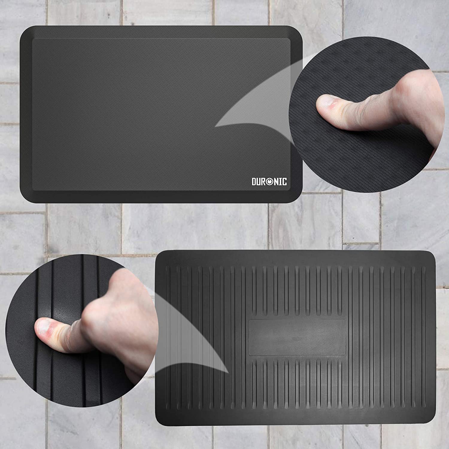 Duronic Anti Fatigue Standing Mat DM MAT2 - Ergonomic Office Floor Mat for Sit Stand Desks - Comfort & Support for Feet, Hips, Legs & Back - 28
