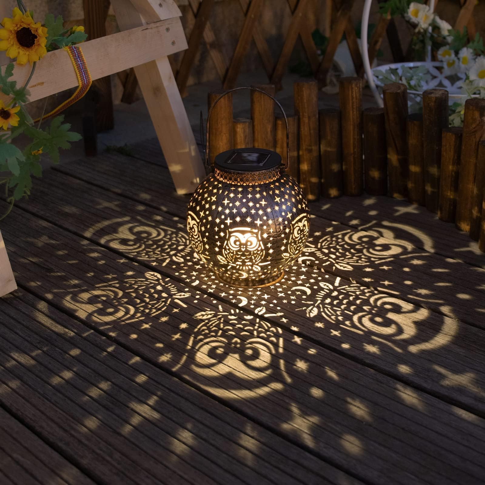 Solar Powered Owl Lanterns - Waterproof Outdoor Hanging Lights for Garden, Patio, Pathway, Balcony & Yard Decor (2 Pack) | Perfect for Evening Gatherings, Landscape Lighting & Romantic Ambience