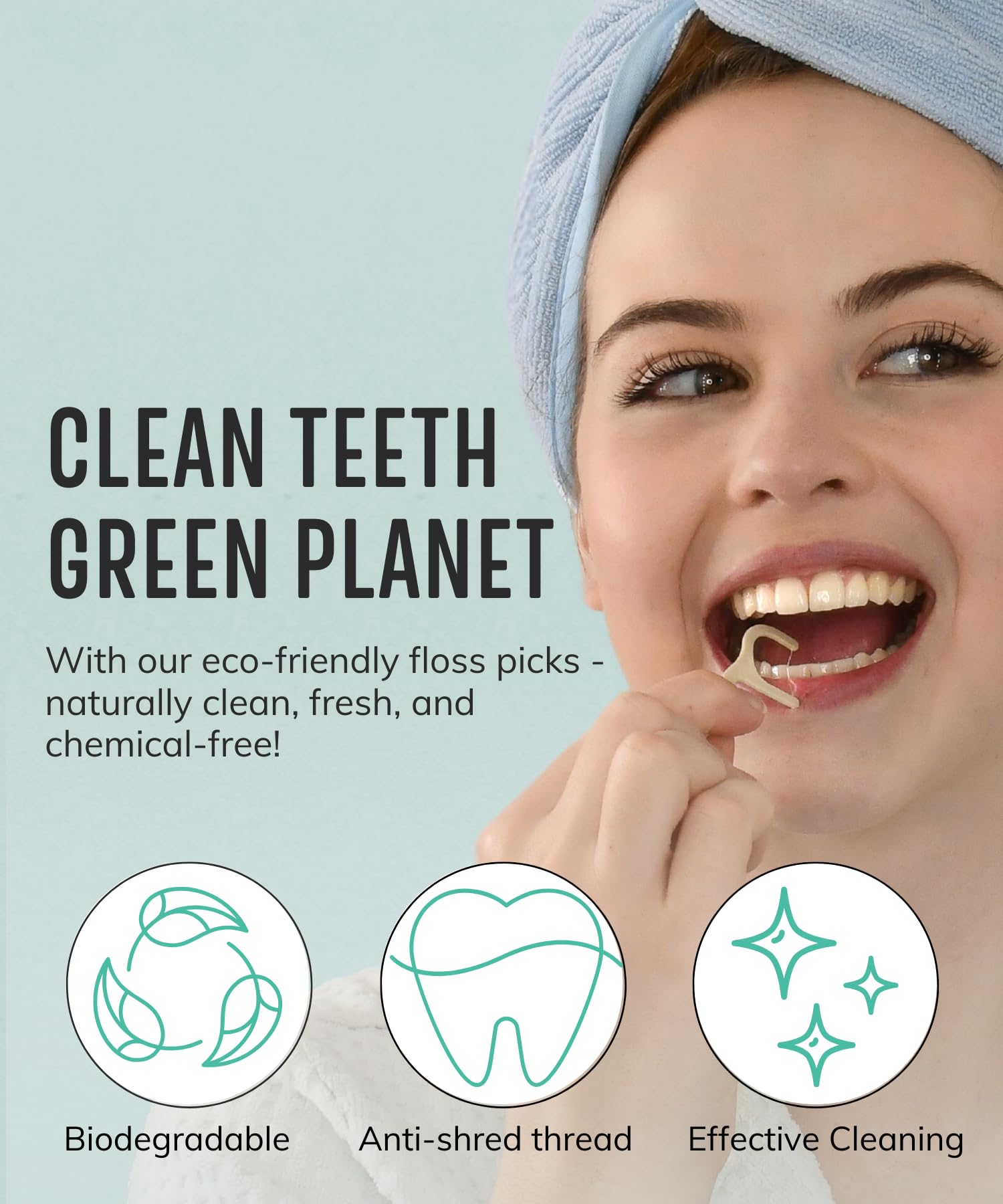 Biodegradable Dental Floss Picks (200 Count) - Natural Bamboo Charcoal Flossers for Adults & Kids - Eco-Friendly Vegan Tooth Cleaners - Perfect for Travel, Home & Office Oral Care