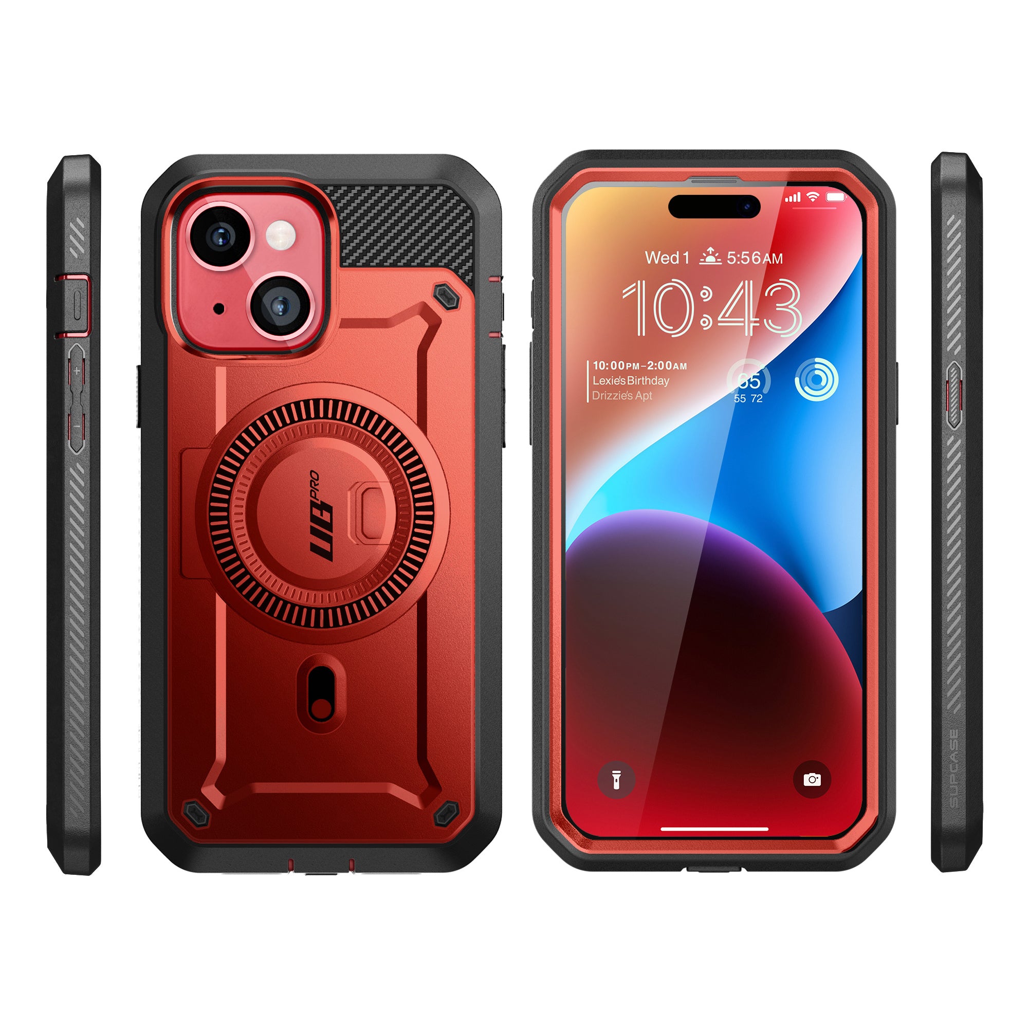 iPhone 15 6.1 Inch Unicorn Beetle PRO MAG Rugged Case - Shockproof & Magnetic Mount Compatible (Metallic Red) - Perfect for Outdoor Adventures & Daily Protection