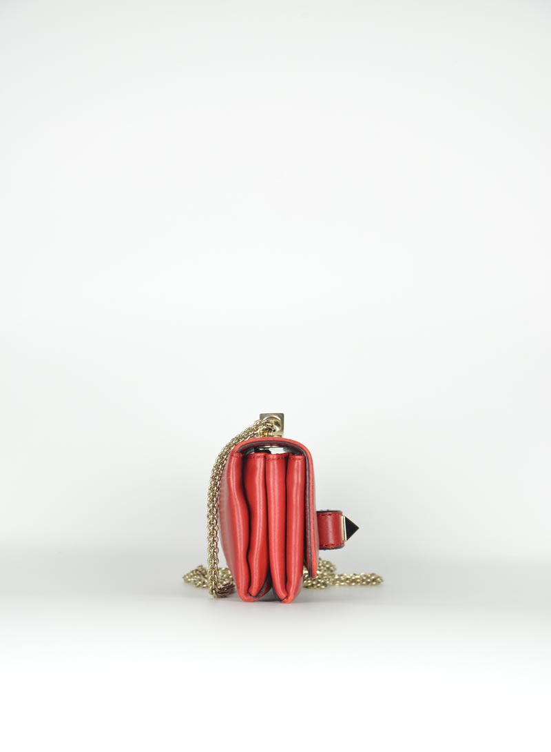 Valentino Va Va Voom Red Leather Studded Handbag - Luxury Designer Crossbody Purse for Women | Perfect for Date Night, Parties & Special Occasions