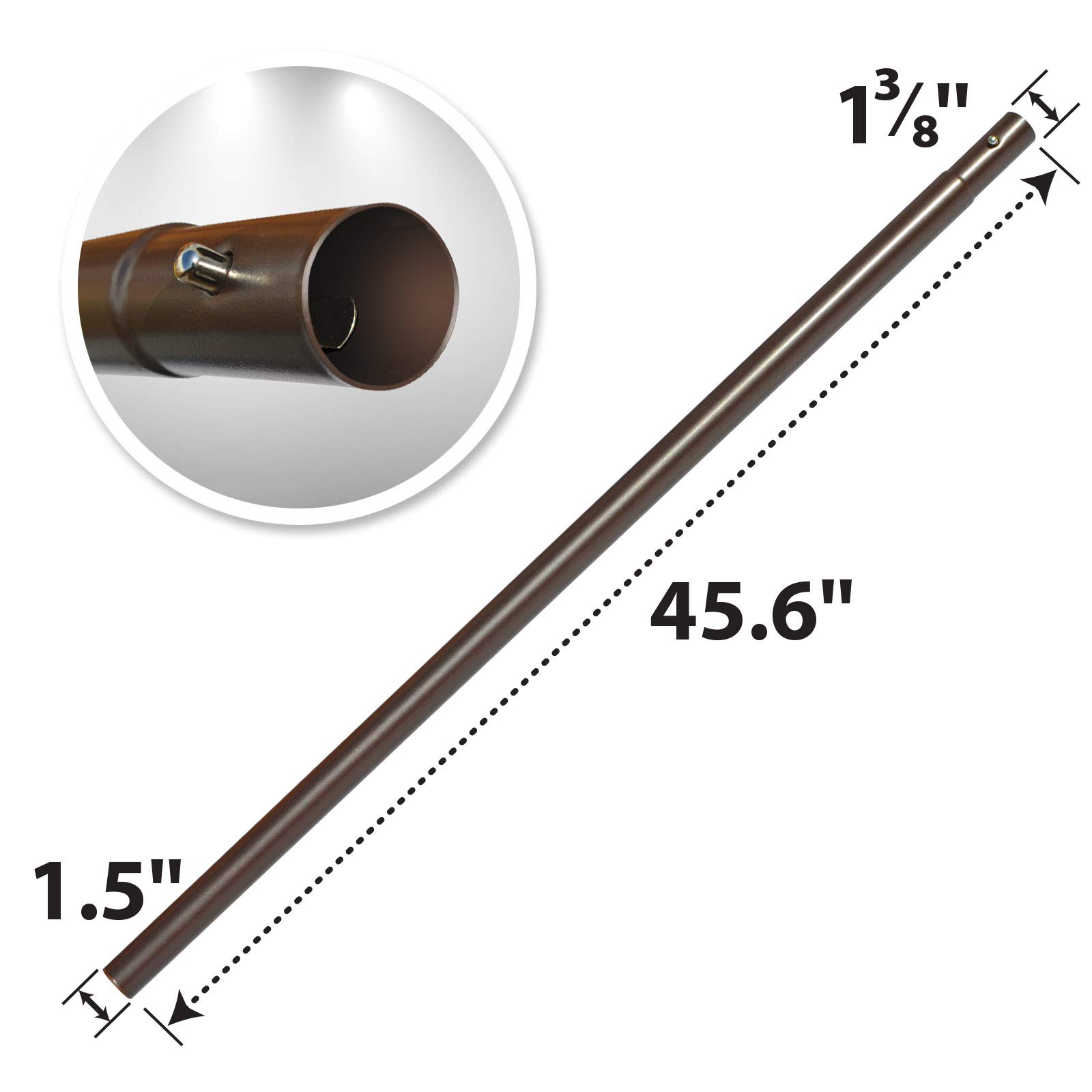 YardGrow Replacement Umbrella Lower Pole for Patio Umbrella with Bullet Buckle - Durable Outdoor Canopy Support for Garden, Poolside & Backyard Relaxation