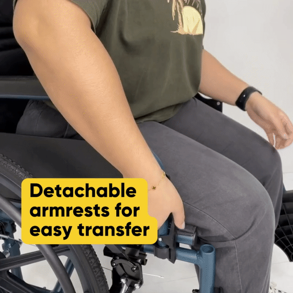 HappyWheels Hero Chair - Ultra Lightweight Foldable Wheelchair for Adults & Seniors | Portable Mobility Aid for Travel, Home & Outdoor Use