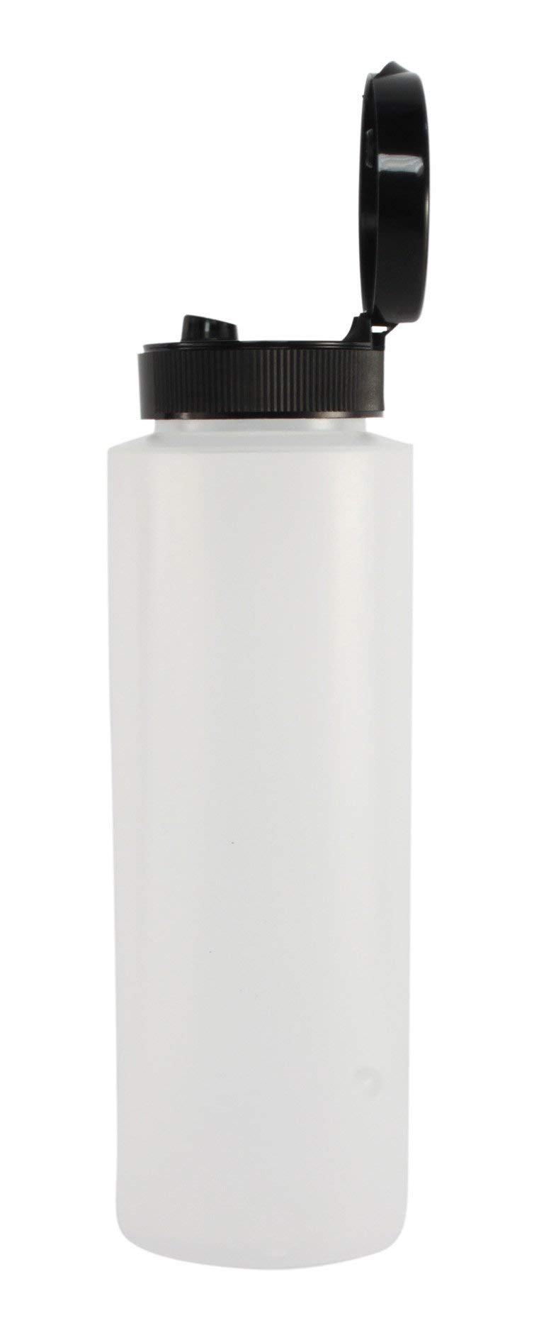 Easy Squeeze Plastic Condiment Bottles with Black Flip Top Cap - 8 oz Empty Set of 6 - Perfect for Ketchup, Mustard, Syrup & Salad Dressing - Kitchen & Restaurant Essentials