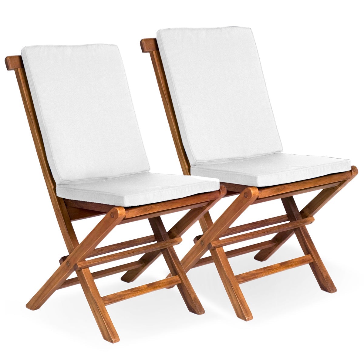 Premium Cedar Folding Chairs Set - Natural Wood Outdoor Patio Furniture for Garden, Beach, Camping & Picnic - Portable & Durable