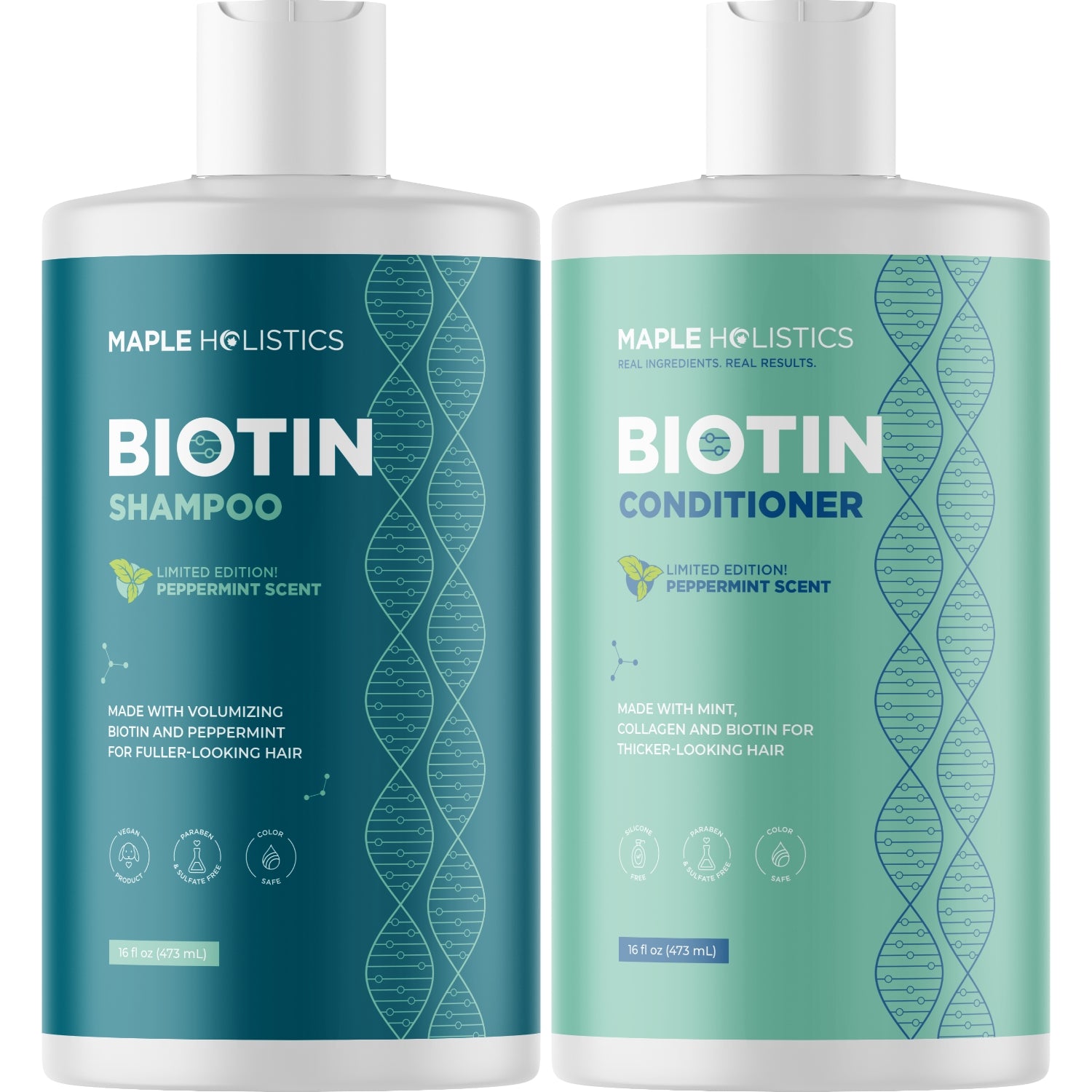 Biotin Shampoo and Conditioner Set for Hair Growth - Mint Scented Volumizing Hair Care Duo for Thinning Hair | Perfect for Daily Use & Hair Regrowth Therapy