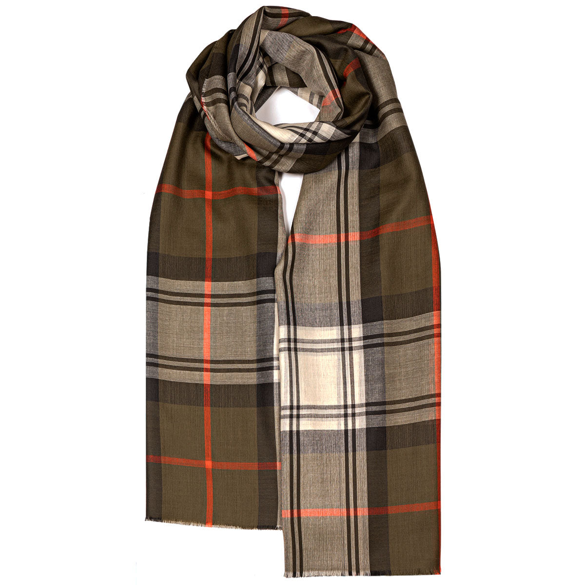 Premium Cranston Olive Extra Fine Merino Wool Stole - Soft & Warm Wrap for Women, Winter Scarf for Office, Travel & Special Occasions