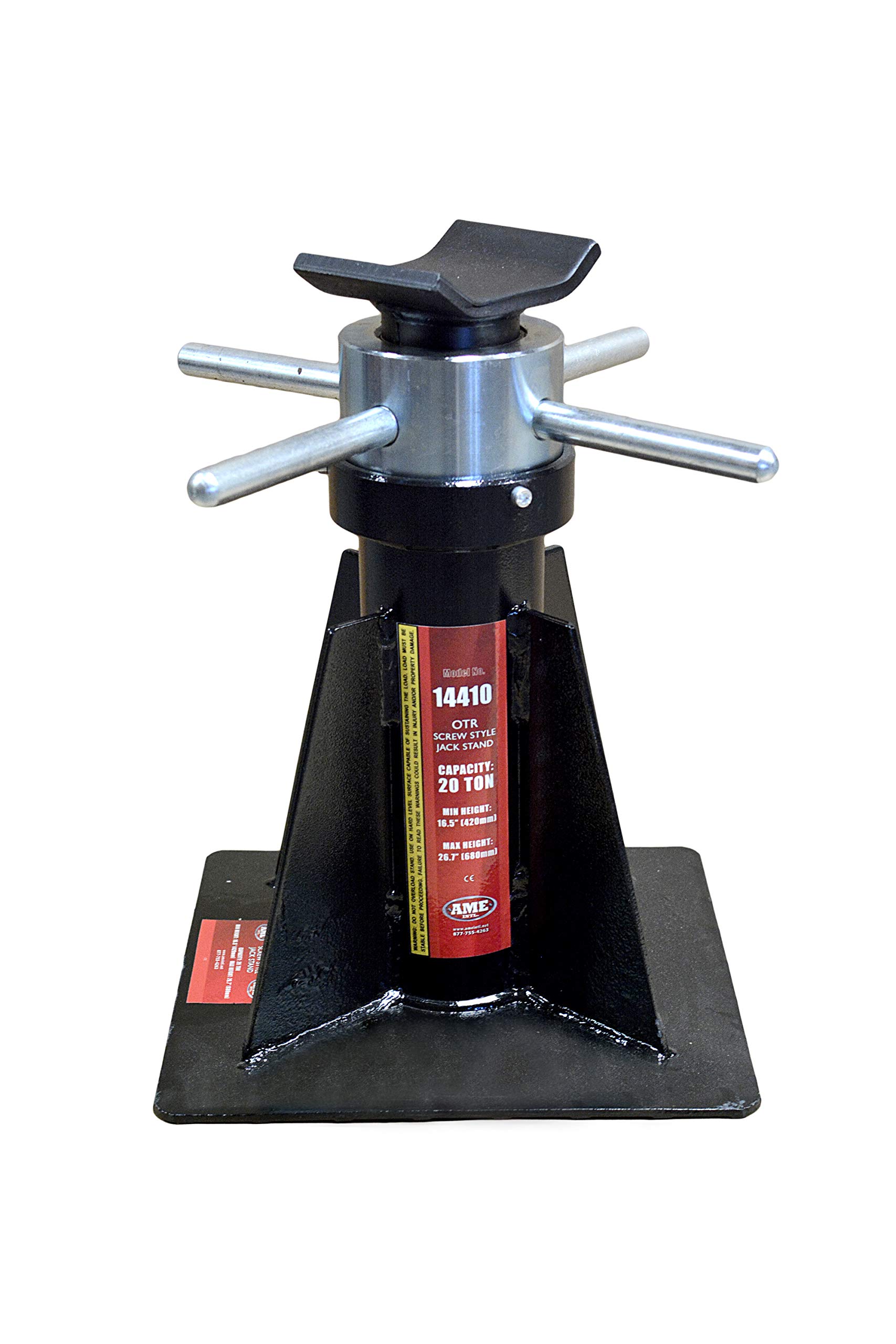 20-Ton OTR Screw Style Jack Stand - Heavy Duty Vehicle Support for Trucks, Trailers & RVs - AME INTL 14410 - Perfect for Auto Repair, Maintenance & Emergency Roadside Assistance