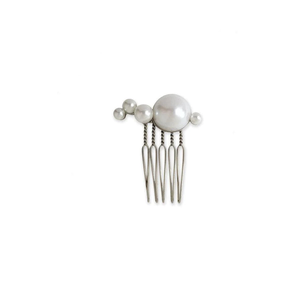 Lelet Mercury Pearl Comb - Vintage Hair Accessory for Women, Bridal Hair Styling, Wedding & Prom - Perfect for Updos, Braids & Special Occasions