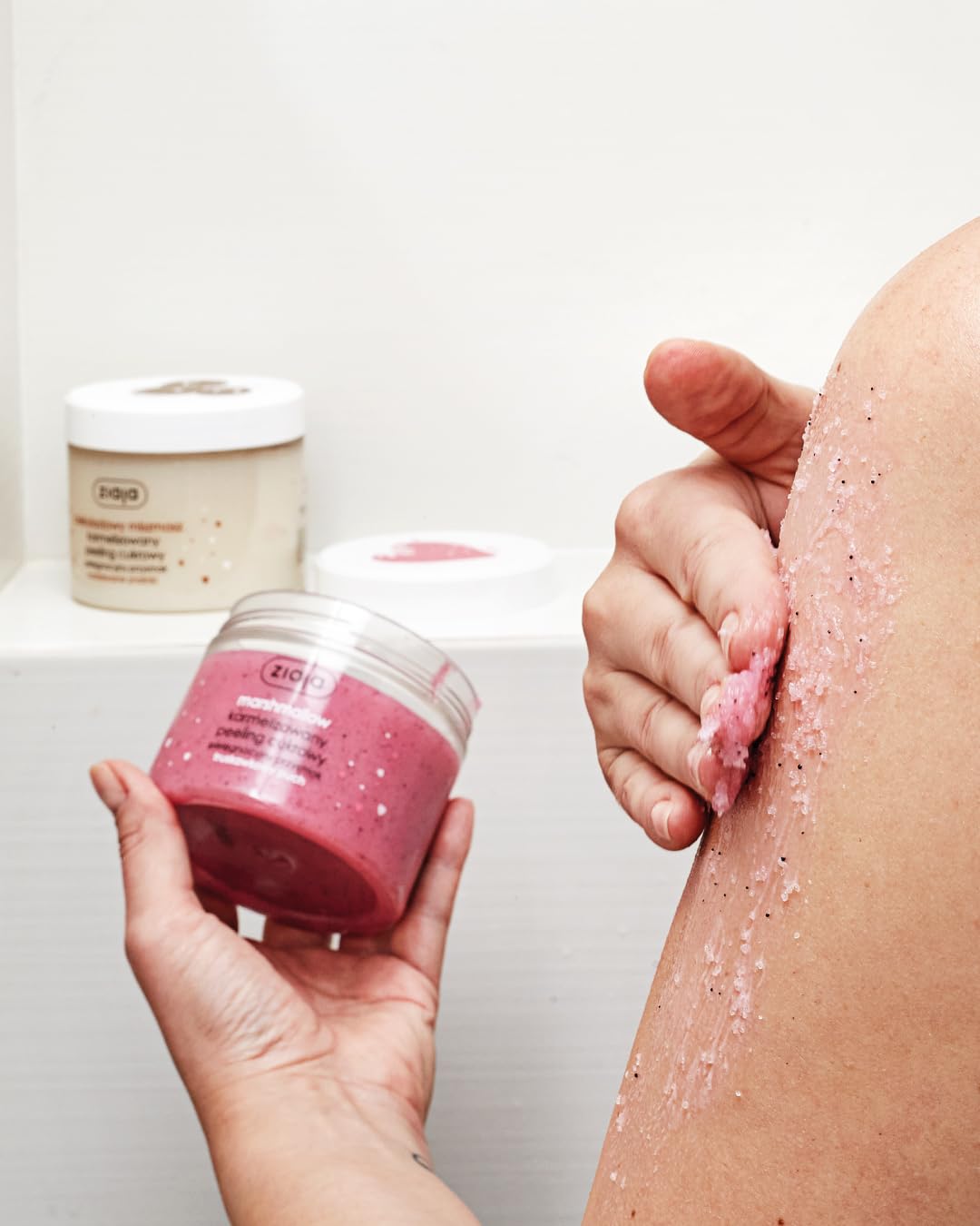 Ziaja Marshmallow Sugar Body Scrub 300ml - Exfoliating & Moisturizing for Soft Skin - Perfect for Spa Day & At-Home Body Care