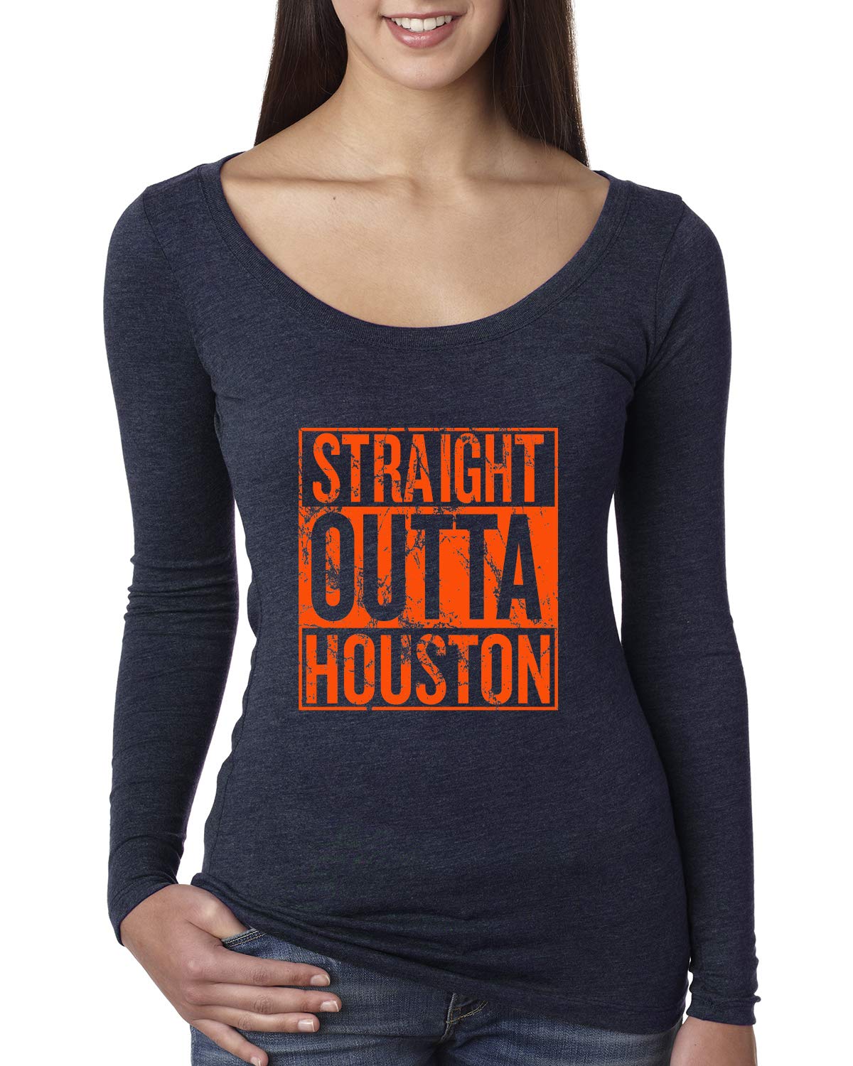 Wild Bobby Straight Outta Hometown Pride Fantasy Baseball Fans | Women's Sports Fan Scoop Long Sleeve Top for Baseball Games & Casual Wear