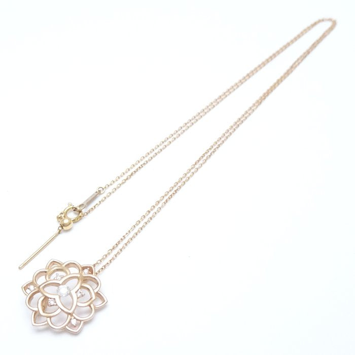4℃ Diamond Necklace K18PG Pink Gold - Elegant Jewelry for Women, Perfect for Anniversaries, Weddings & Special Occasions