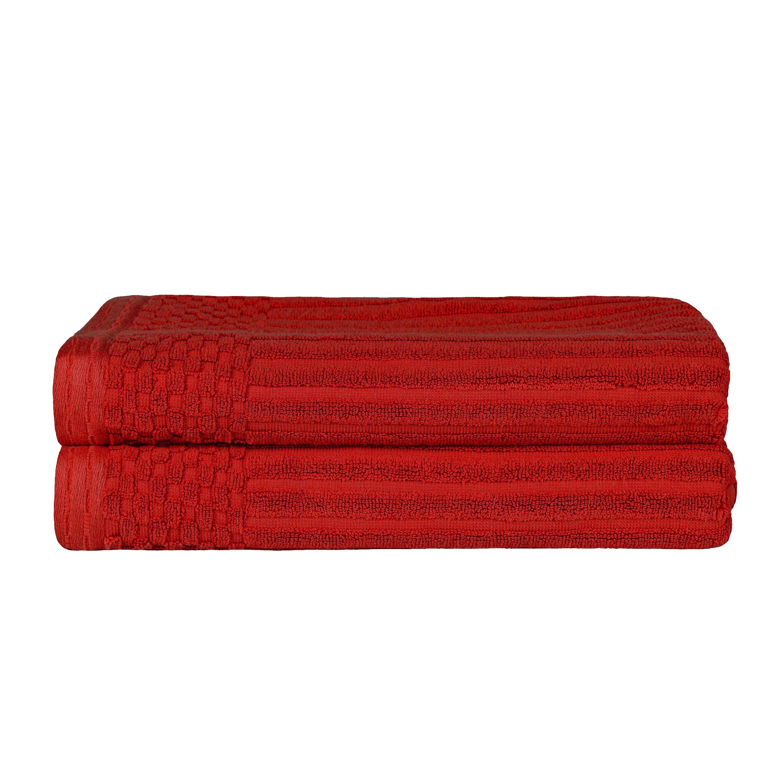 Premium Cotton Ribbed Textured Bath Towel Set - Ultra Absorbent 2-Piece Luxury Towels for Spa, Bath & Beach | Soft & Quick-Drying