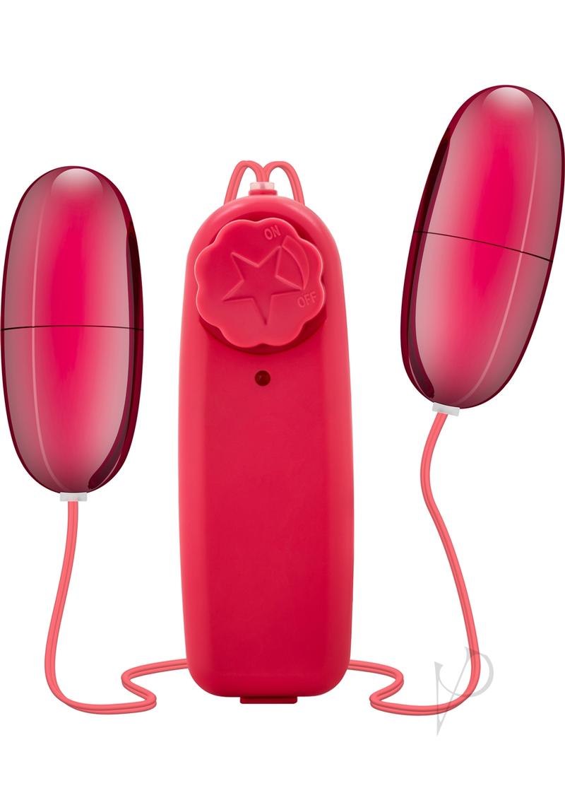 B Yours Double Pop Eggs with Wired Remote Control - Cerise Color Wireless Egg Toys for Kids & Adults - Perfect for Easter Gifts, Birthday Parties and Stress Relief Fun