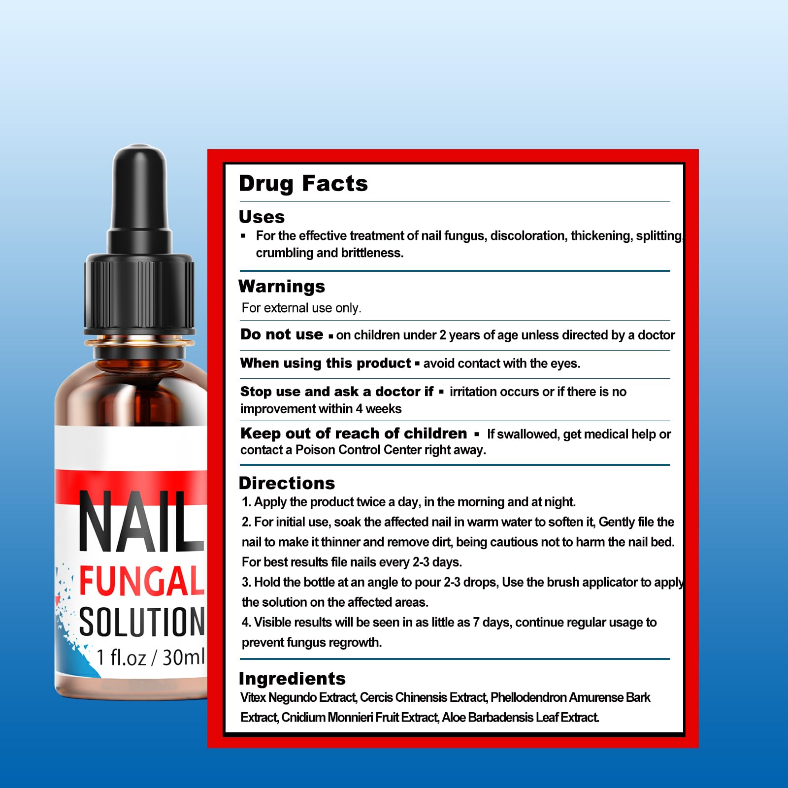 Extra Strength Toenail & Fingernail Fungus Treatment - 30ML Safe & Gentle Nail Repair Solution | Effective Nail Softener & Enhancer for Healthy Nails | Perfect for Athletes, Swimmers & Pedicure Care