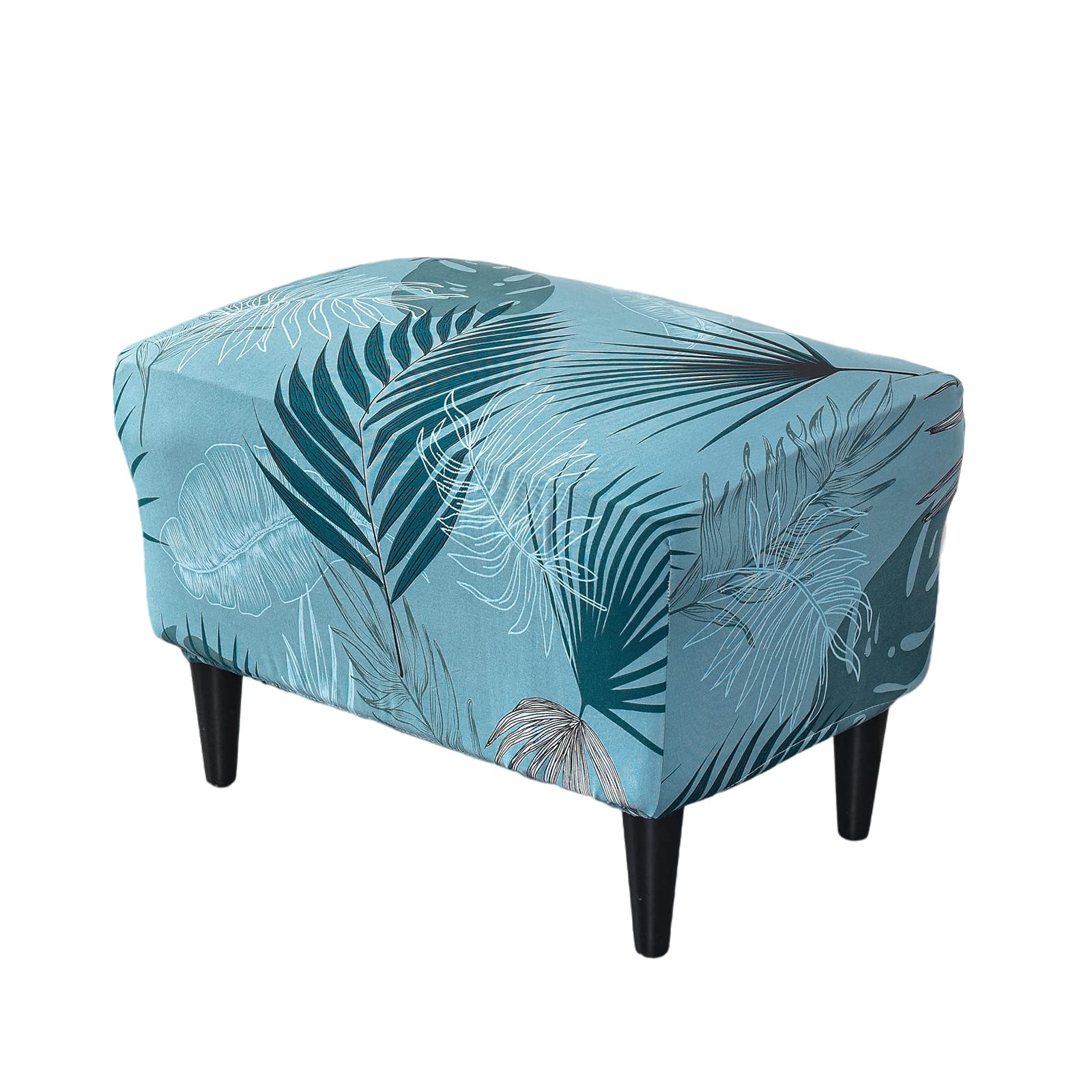 CRFATOP X-Large Printed Ottoman Chair Slipcover - Stretch Rectangle Storage Stool Cover with Elastic Bottom (37