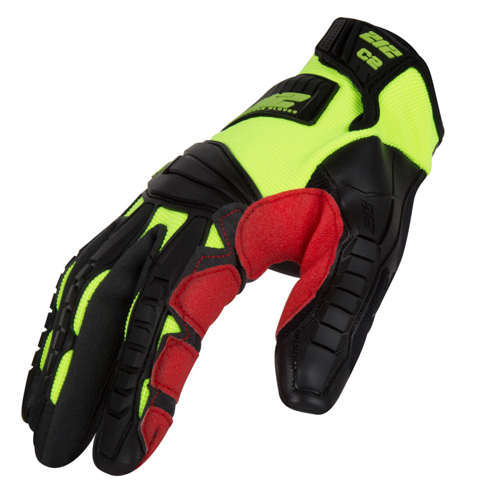 212 Performance IMPC2 88 008 Impact Cut 2 Super HiViz Small Work Gloves - High Visibility Safety Gloves for Construction, Mechanics & Outdoor Activities