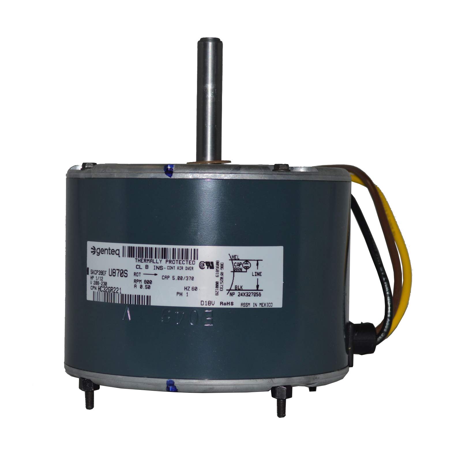 1184597 Motor Condenser 1/12HP 800rpm - Compatible with Arcoaire, Comfort Maker, Tempstar, Heil, Keeprite & International Comfort Products - Replacement Part for HVAC Systems