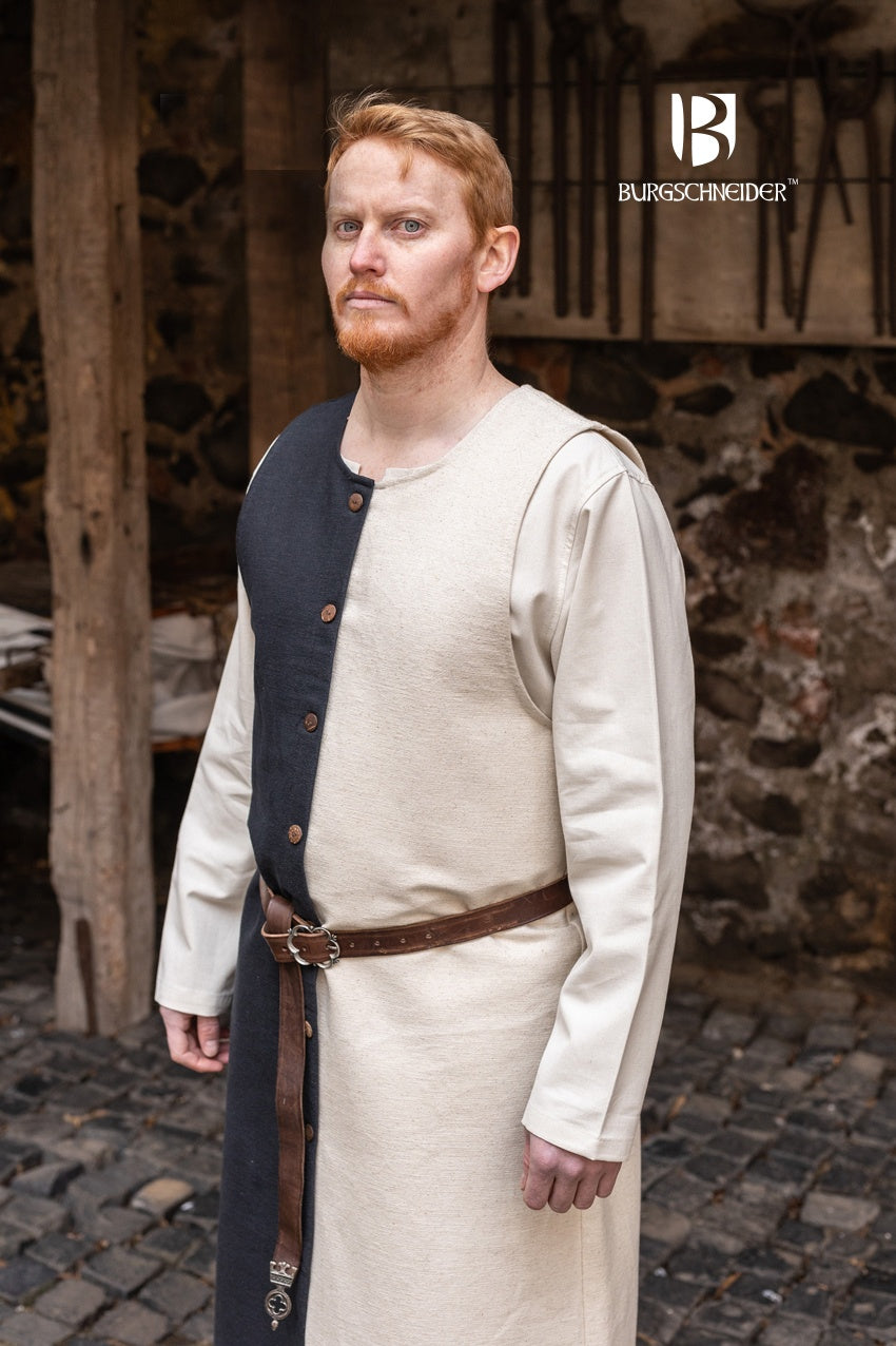 Left Side Tabard Auderic Natural - Medieval Renaissance Costume Accessory for LARP, Cosplay & Historical Reenactment