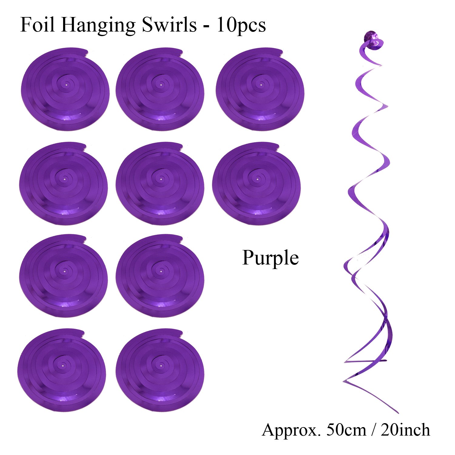 ZERODECO Birthday Party Decorations Set - Happy Birthday Banner Bunting, 4 Tissue Paper Fans, 6 Pom Poms Flowers, 10 Hanging Swirls & 20 Balloons for Indoor/Outdoor Party Decor (Purple Lavender White)