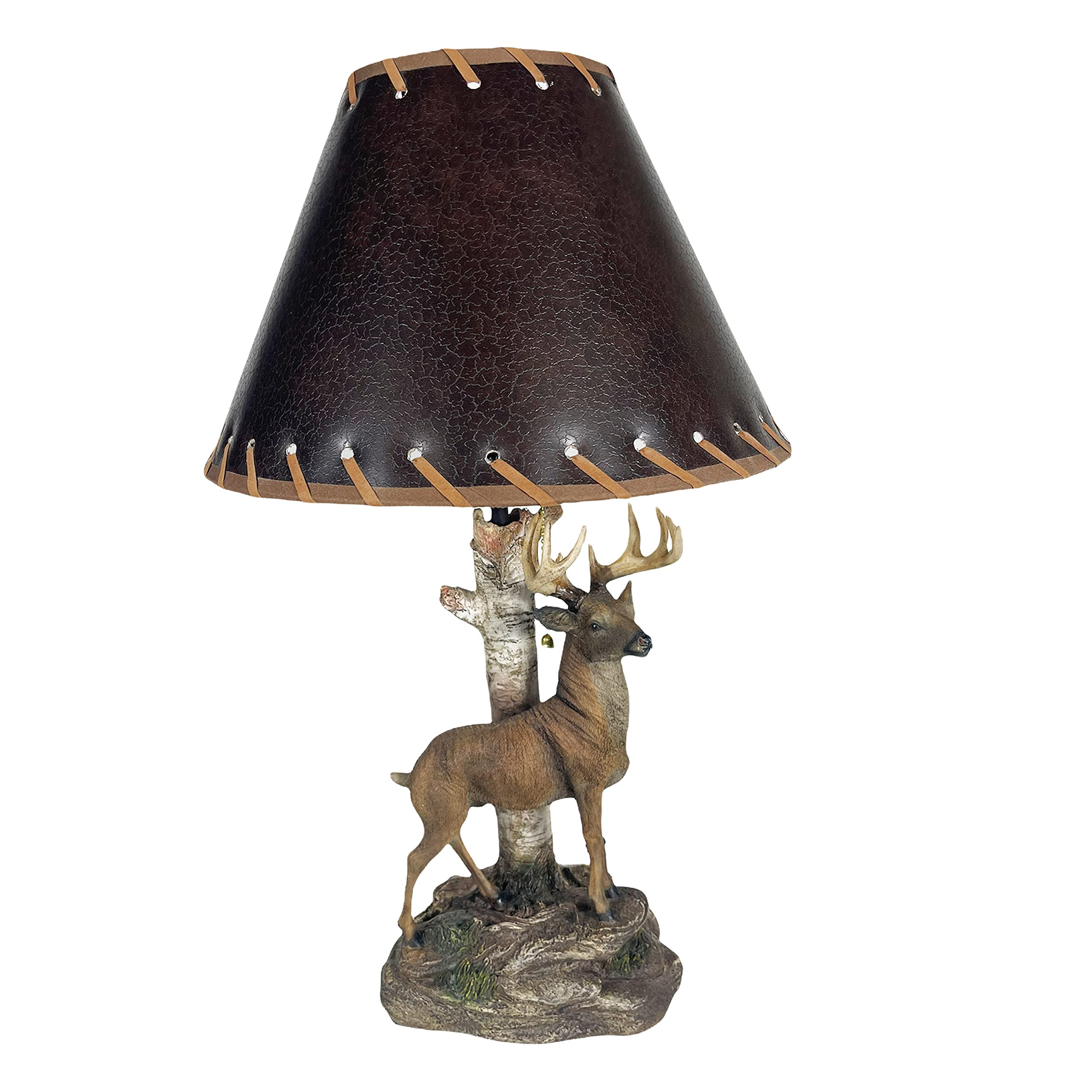 Urbalabs Rustic Western End Table Lamp - Deer Buck Cowboy Hunter Design, Farmhouse Nightstand Lighting for Bedroom, Living Room & Office - Perfect for Western-Themed Decor, Cabin Accents & Cozy Reading Nooks