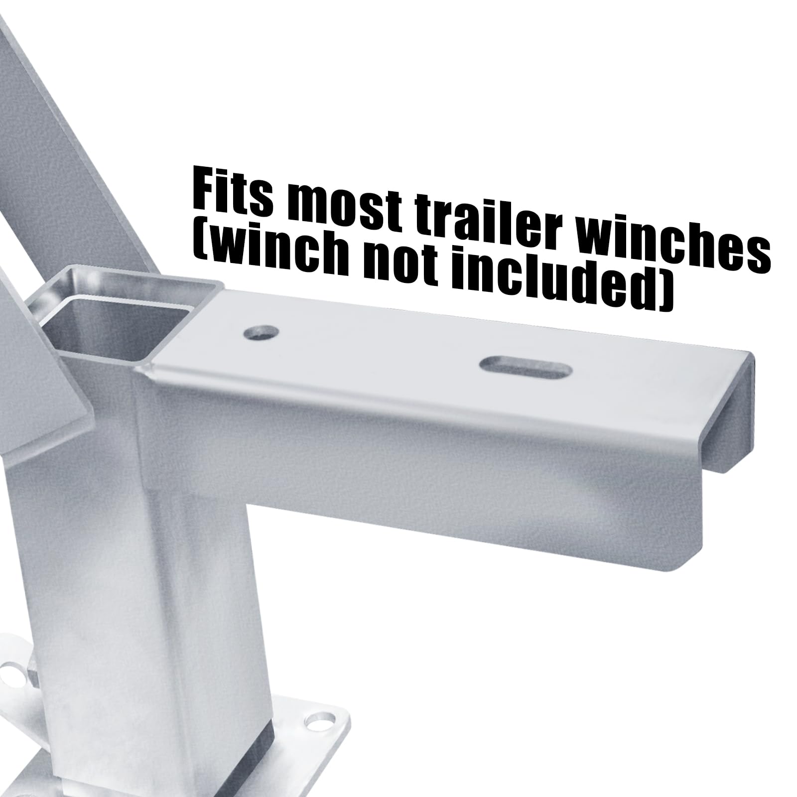 Heavy Duty Adjustable Galvanized Trailer Winch Stand with Roller & U-Bolts - Fits 3