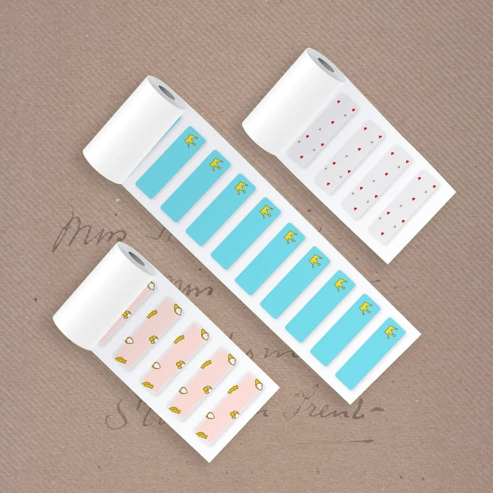 Poooliprint Sticky Labels - 3 Rolls Thermal Paper for Poooli Pocket Printer (Fantasy Design) - Perfect for Organizing, Labeling & Crafting Projects